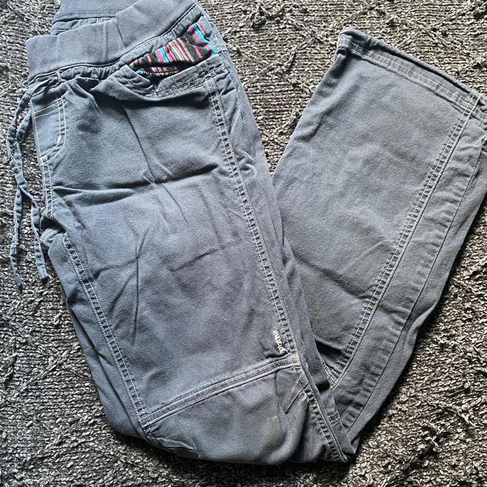 Prana Gray climbing pants with Multicolor Accent